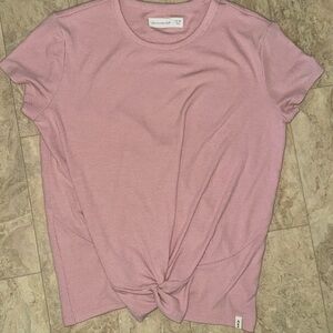 Abercrombie Kids Pink Tie Front Short Sleeve Tee